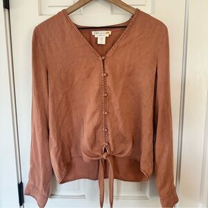 C&C California‎ Women's Terracotta Tie-Front Blouse Size M